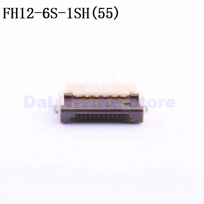 

FH12-6S-1SH(55) 6 posição ffc, contatos do conector de fpc, parte inferior 0.039 "(1.00mm) montagem de superfície, ângulo direit