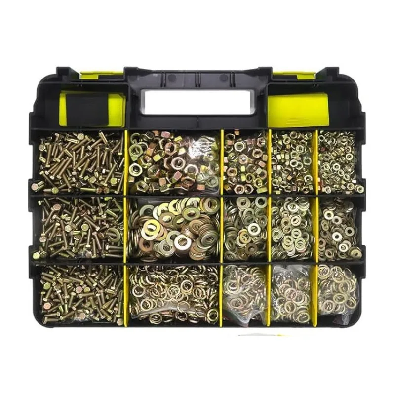 For 1575Pcs Nut Bolt Set 1378pcs Color-plated Zinc Group Outer Hexagonal Stainless Steel Cross Head Screw Washer
