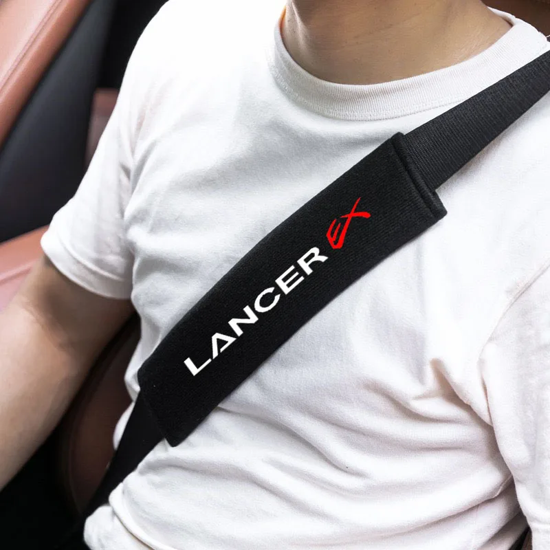 

Car Styling Seat Belt Cover Seatbelt Shoulder Strap Protector Pads For MITSUBISHI LANCER EX Auto Accessories