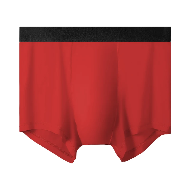 Celana Dalam Pria Bahan Sutra Es Musim Panas: Tipis, Bernapas, Potongan Kotak, Seksi, Transparan, Celana Pendek Berujung Rata dengan Celana Dalam Pendek