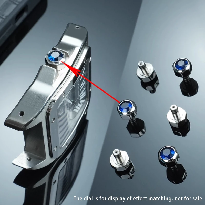 

Для Cartier Head Santos полностью стальная головка, кнопка регулировки времени, водонепроницаемая синяя головка, сменная головка, аксессуары для часов