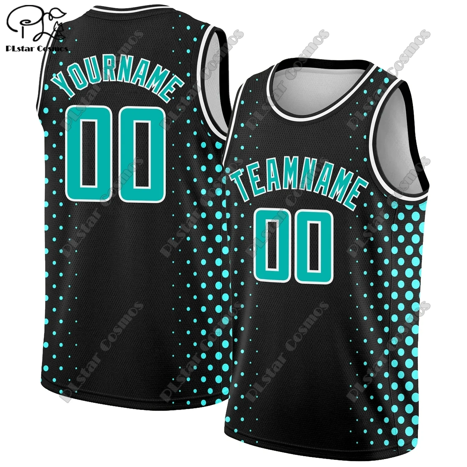 PLstar Cosmos 3D Printed New Customized Gradient Contrast Color Graffiti Fashion Men's Summer Vest Authentic Basketball Jersey 5