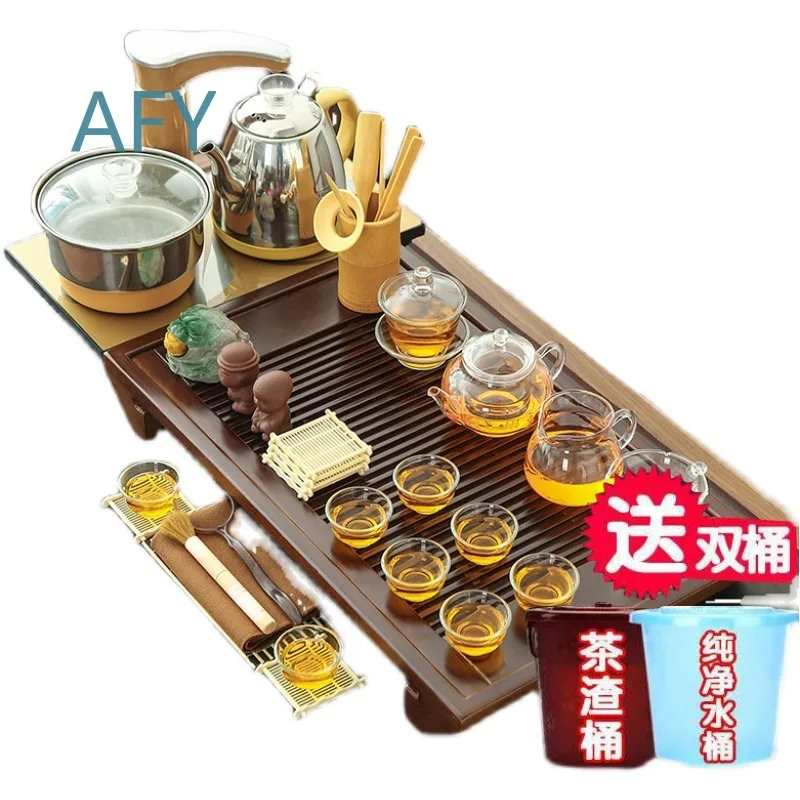 Fully Automatic Integrated Tea Making Set for Drinking Tea Light Luxury High End Home Office Living Room Solid Wood Tea Set