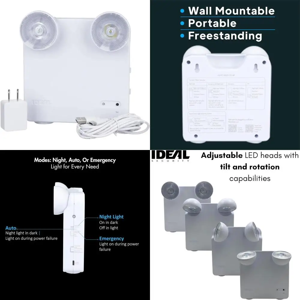 

Portable LED Emergency Light, Adjustable Brightness, 48-Hour Runtime, 80-140 Lumens, Ideal for Outdoor or Indoor Use During Powe