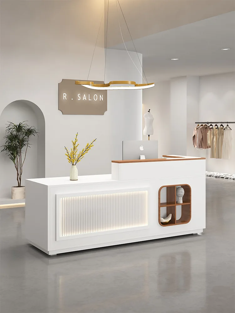 Checkout page Counter Clothing shop Bar table Shop Small simple modern beauty salon Barber shop Reception desk