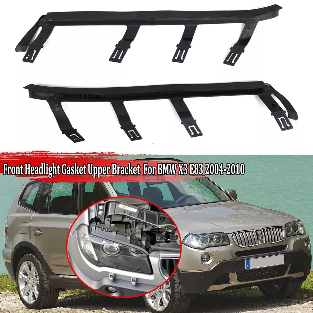 Headlight Sealing Strip Gasket Rubber Trim  For BMW X3 E83 2004‑2010 Head Lamp Upper Rubber Seal 63126939273 63126939274