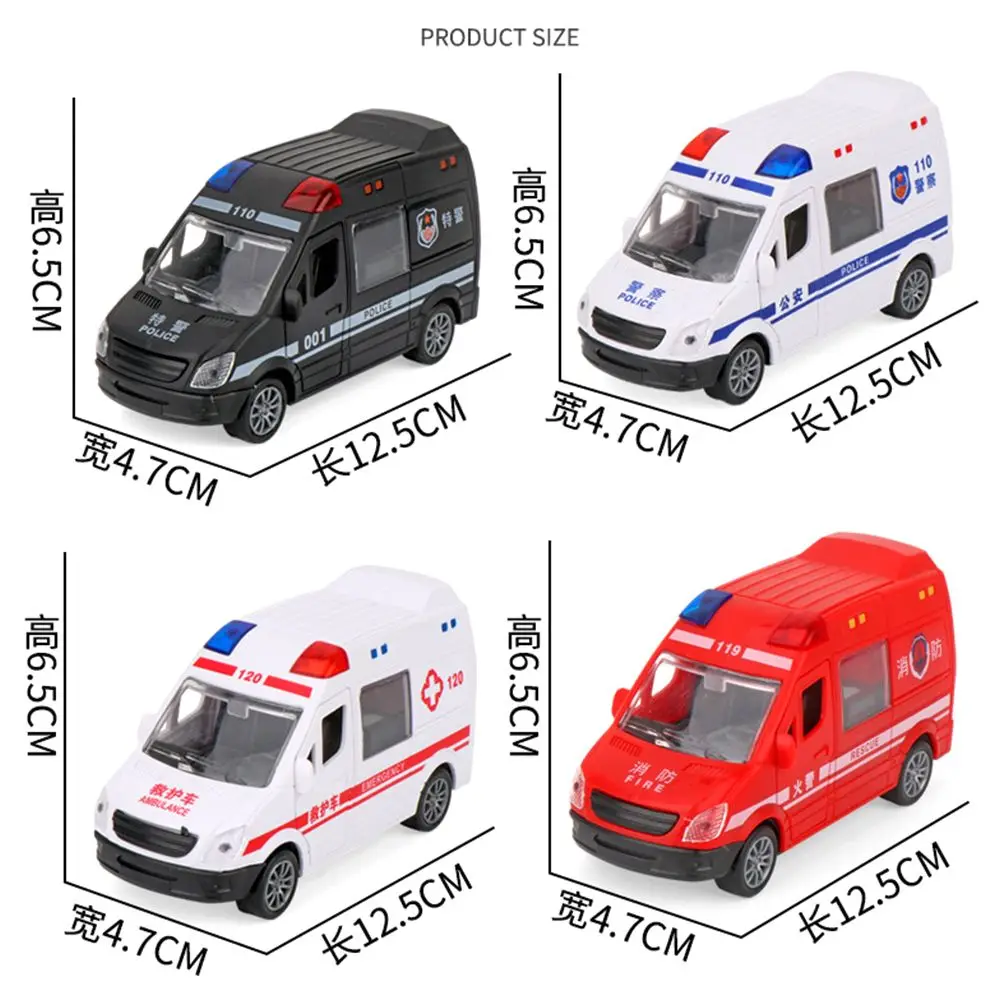 Battery Required Smooth Surface Coasting Children Boy Gift Police Car Fire Truck Ambulance Inertial Car Toy Car Model