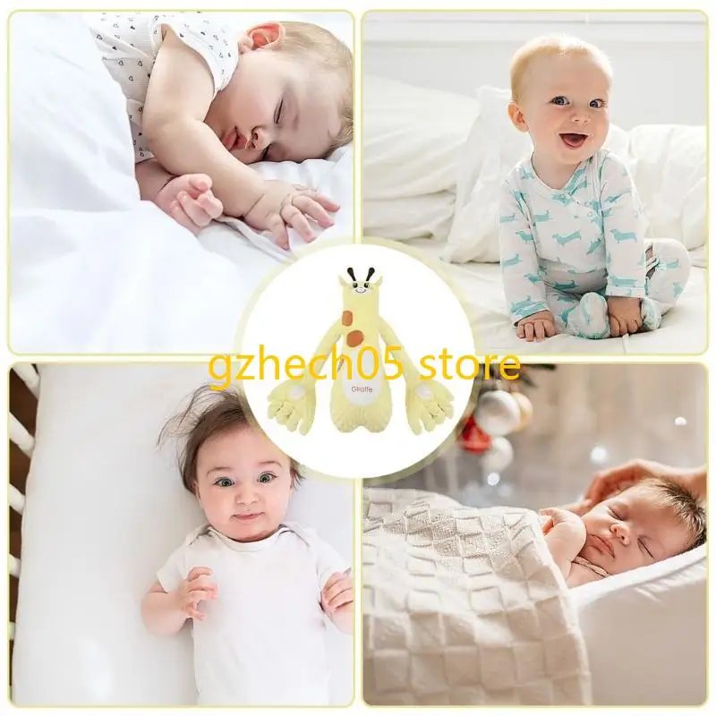 

D55E Lovely Baby Soothing Hand Cartoon Pacify Doll Toy Reducing Startle for 0-1 Year