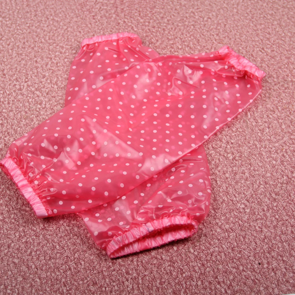 

5Pairs Waterproof Oversleeve PVC Plastic Reusable Oilproof Dustproof Elastic Sleeve Cover for Home Office Factory Hairdressing