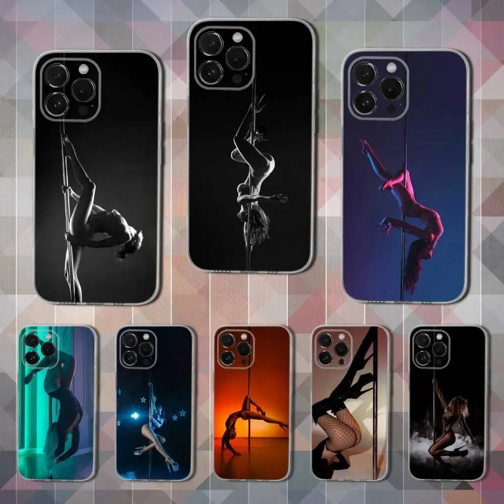 

Dancing Art Pole Dancer Phone Case For iPhone 16,15,14,13,12,11 Pro,Max,Plus,X,XS,XR,SE,Mini Transparent Soft Cover