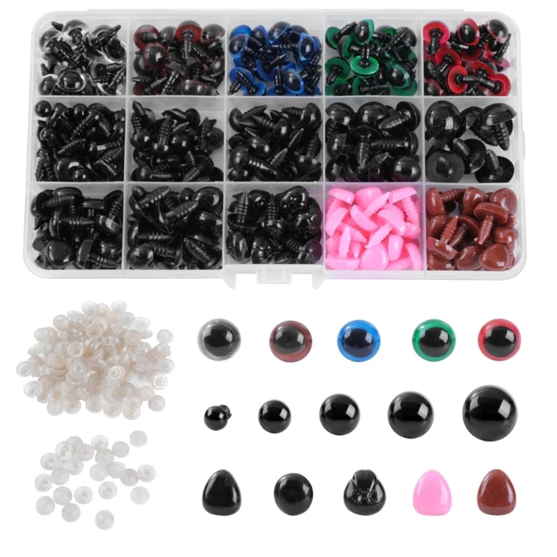 

560PCS/box Black Plastic Safety Eye and Nose for Doll Toy DIY Set Crafts Animal Toy Eye for Doll Decoratives Supply D5QF