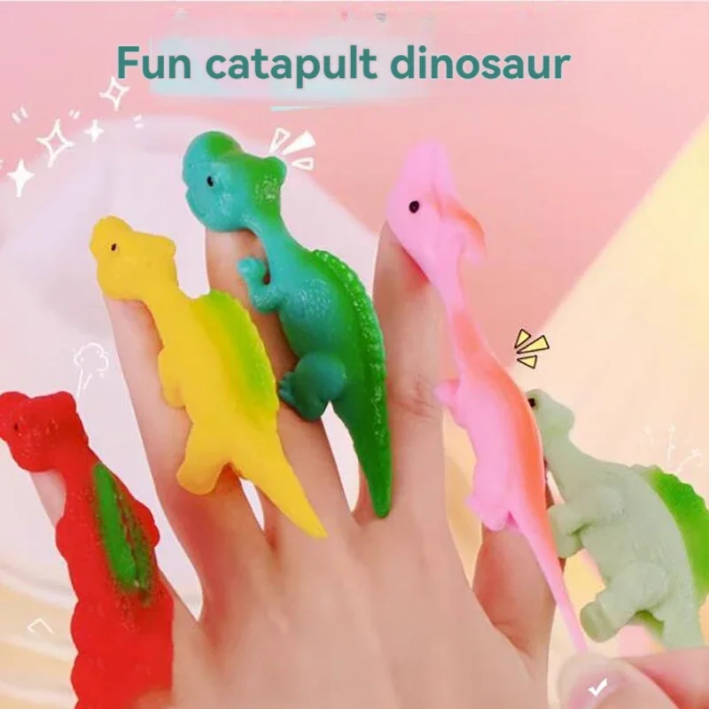 10-30PC Colorful Finger Catapult Dinosaur Animal Finger Shooter Kids Birthday Favor Giveaway Christmas Carnival Party Gift