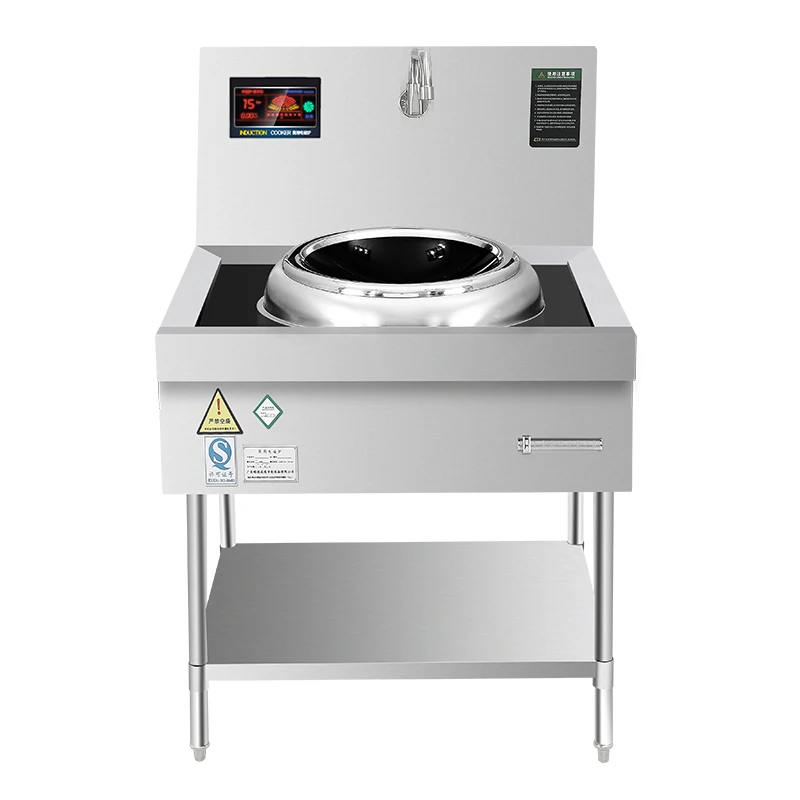 

Индукционная плита In-Smart WM-05 для коммерческого использования, электромагнитная, из нержавеющей стали, с большой конфоркой-вок, 8-15 кВт, высокая мощность, вогнутая поверхность