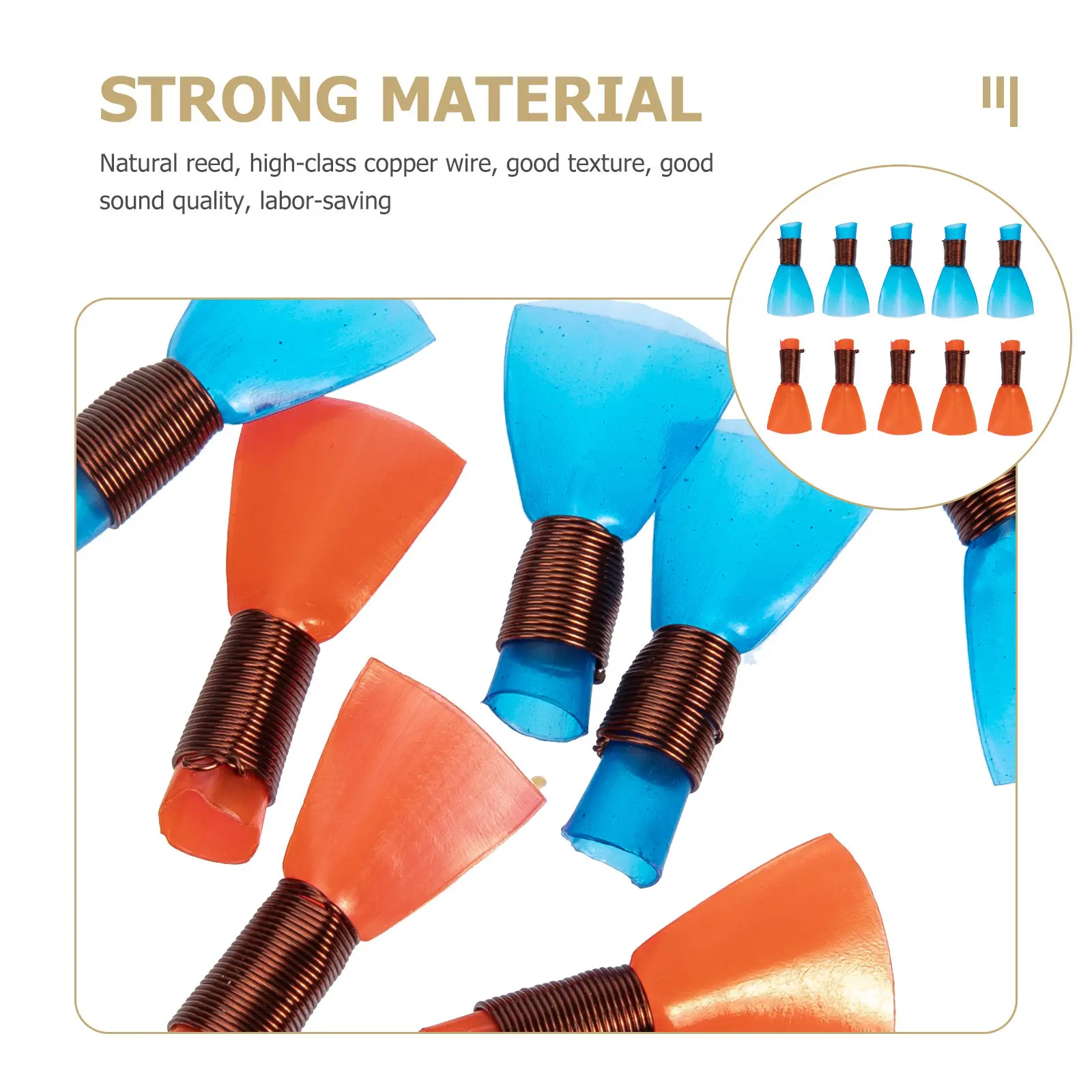 10Pcs Suona Reeds Exquisite Craftsmanship Natural Cane Reeds with Copper Wire Support Superior Tone Control Adjustable for Mouth