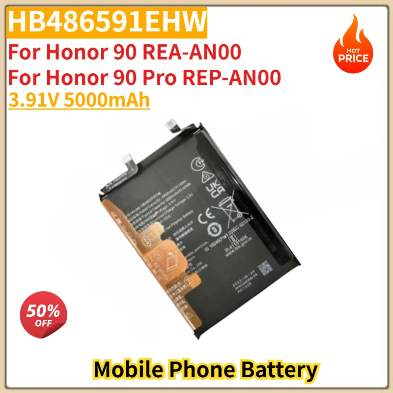 

HB486591EHW High Quality Phone Battery 3.91V 5000mAh for Honor 90 REA-AN00 / 90 Pro REP-AN00 Brand New Replacement Battery