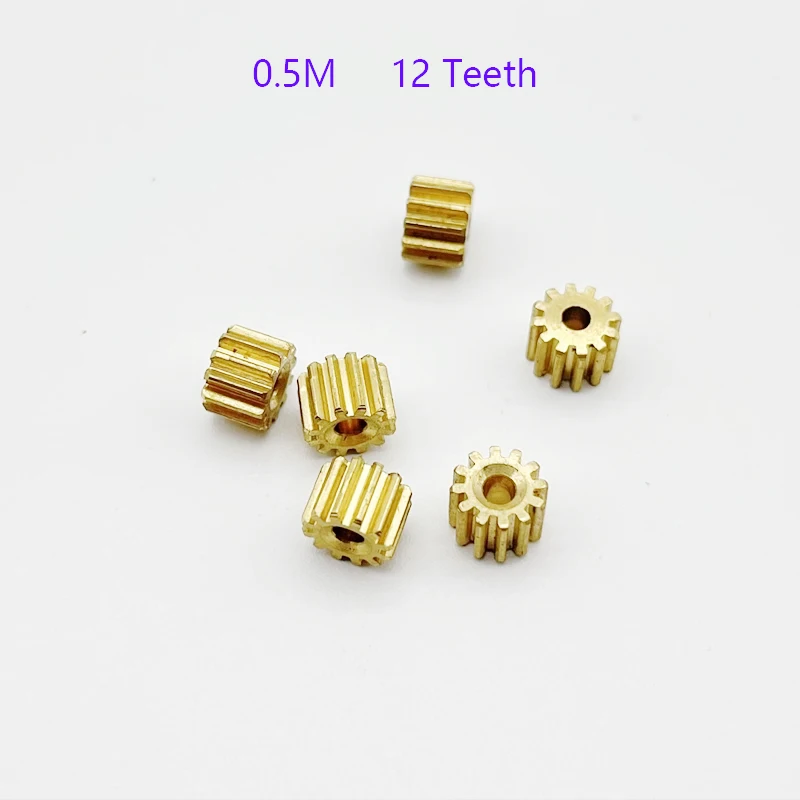 0.5M Modulus Motor Brass Gear 8/9/10/11/12/14/15/16 Teeth Metal Gear Fit 2mm 2.3mm 3mm 5mm Shaft for 130/380/555/775 motor