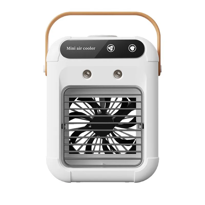 Household Small Air Conditioning Fan Portable Refrigeration Fan Mini Humidification Spray Cooler Desktop Electric Fan