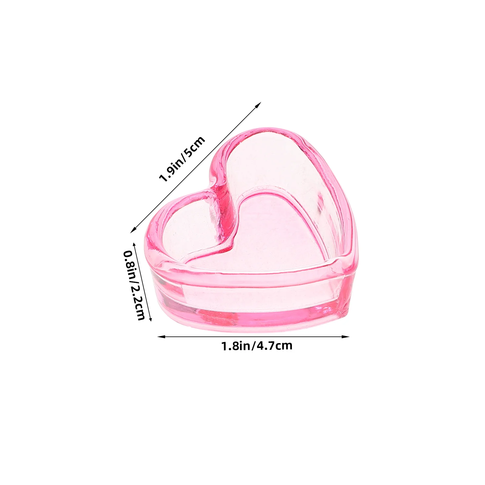 Piatto decorativo per unghie in vetro a forma di cuore Dappen per strumenti per manicure in acrilico Porta liquidi Accessorio essenziale per nail art fai da te