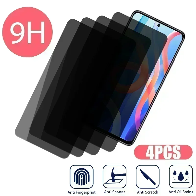 

4PCS Privacy Glass for Redmi Note 12 11 10 9 8 7 Pro Plus 5G 11S 10S 9S Anti-spy Screen Protector for Redmi 10C 10 9 9A 9C 8