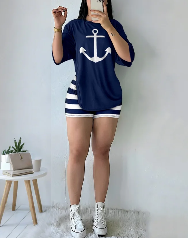 Women's Summer 2-Piece Set: Top & Shorts (US) - alternate angle