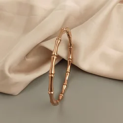 Original design stainless steel gold-plated bracelet bamboo simple bracelet women's gift hot sale