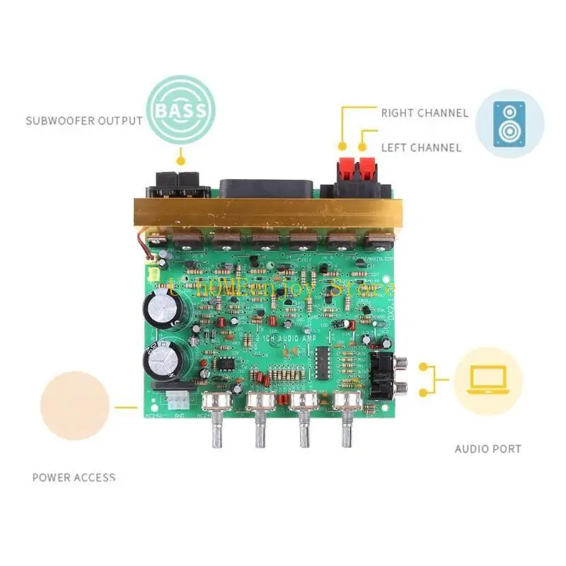 B0KF -Verstärker -Board AMP 100WX2 High Power 2.1 Channel Amplificador Speaker