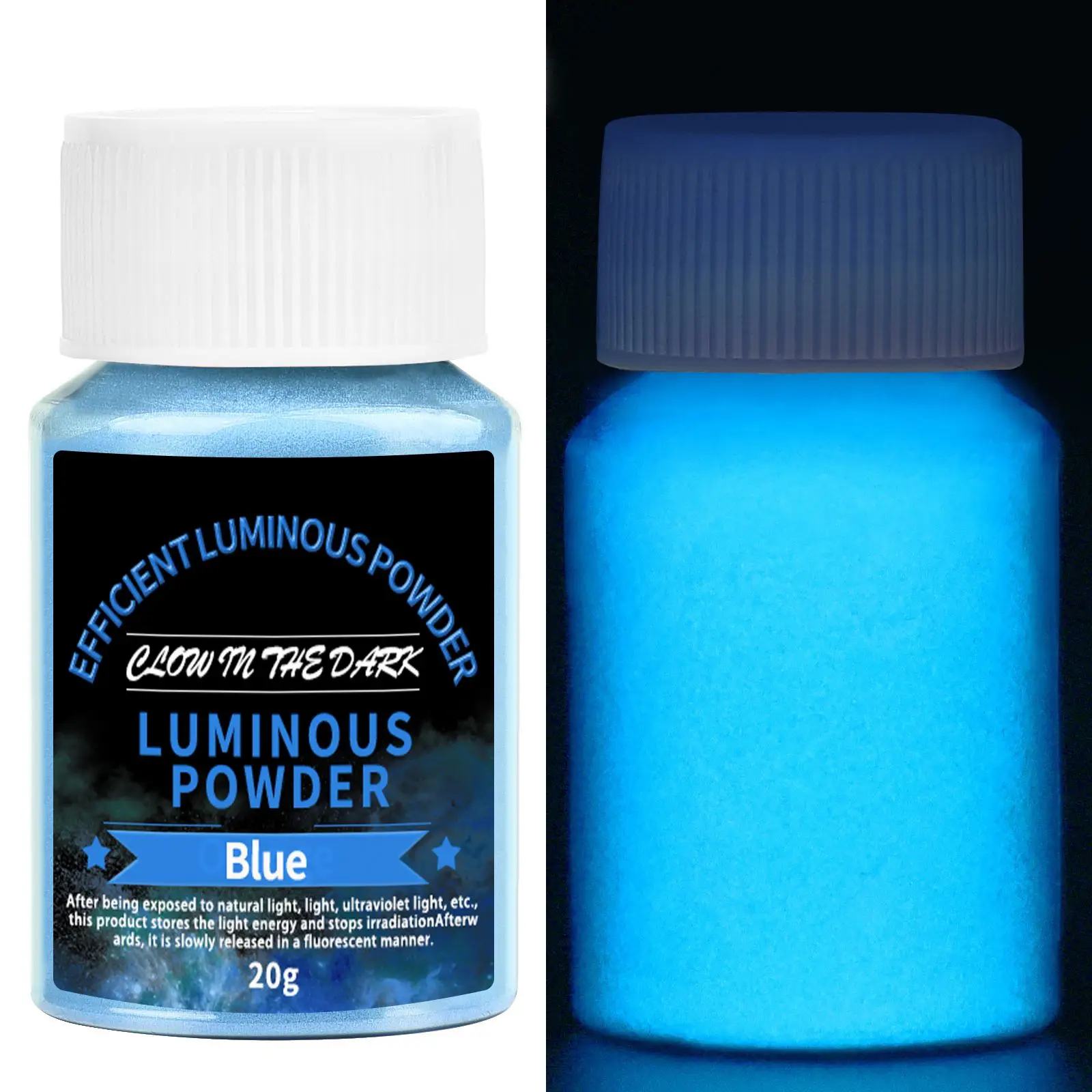 20 g langlebiges, helles, leuchtendes Pulver, Farbe, Epoxidharz-Pigment, leuchtet im Dunkeln, fluoreszierendes Pulver, DIY-Schmuckherstellung, Füllstoff