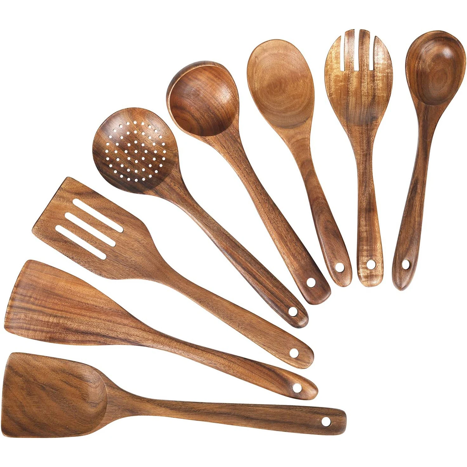 

8pcs Wooden Spoons, Wooden Kitchen Utensils Set Wooden Utensils for Cooking Wooden Cooking Utensils Wooden Spatulas