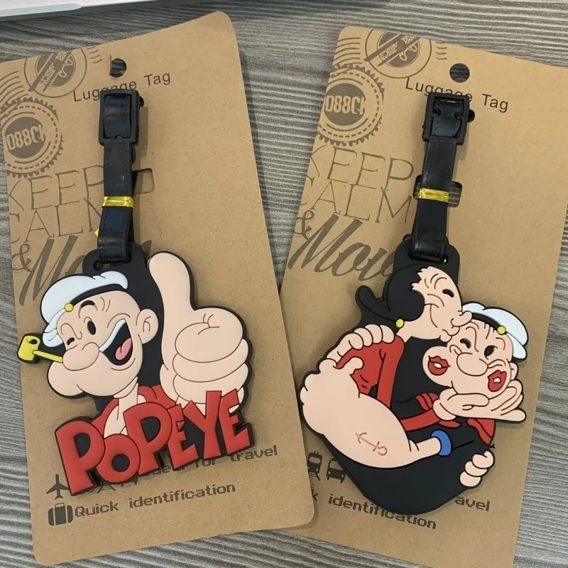 Popeye Luggage Anti-lost Tag Cartoon Peripheral Travel Backpack Tag Travel Essential Holiday Gift for Friends and Classmates