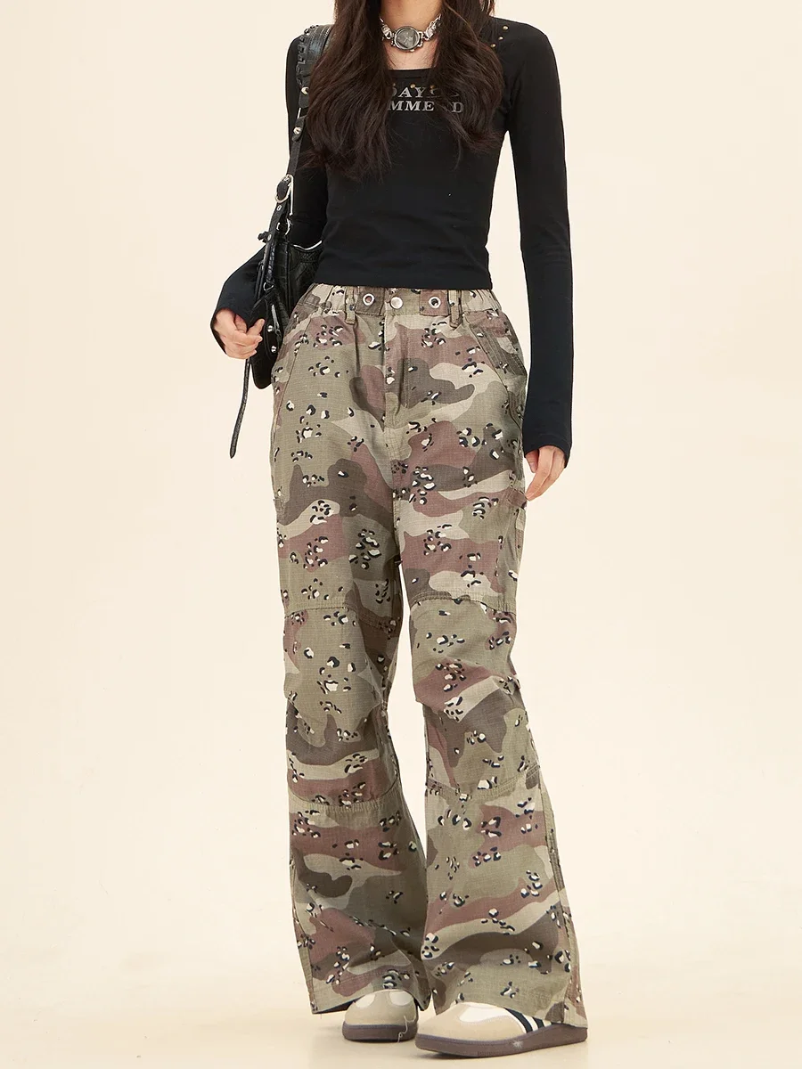 

Camouflage Tooling Casual Pants Women's 2024 Autumn New Loose Bf American High Street Tide Brand