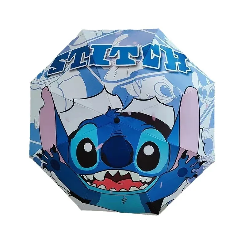 Stitch Sunumbrella Cartoon Lilo & Stitch Umbrella UV Protection 3 Folding Portable Sunshade for Women and Children Gift