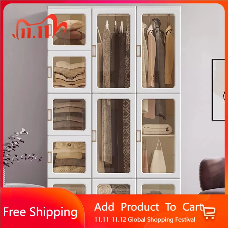 

Storage Clothes Closet Bedroom Plastic Simple Cube Modern Nordic Minimalist Wardrobe Cheap Small Guarda Roupa Furniture For Room