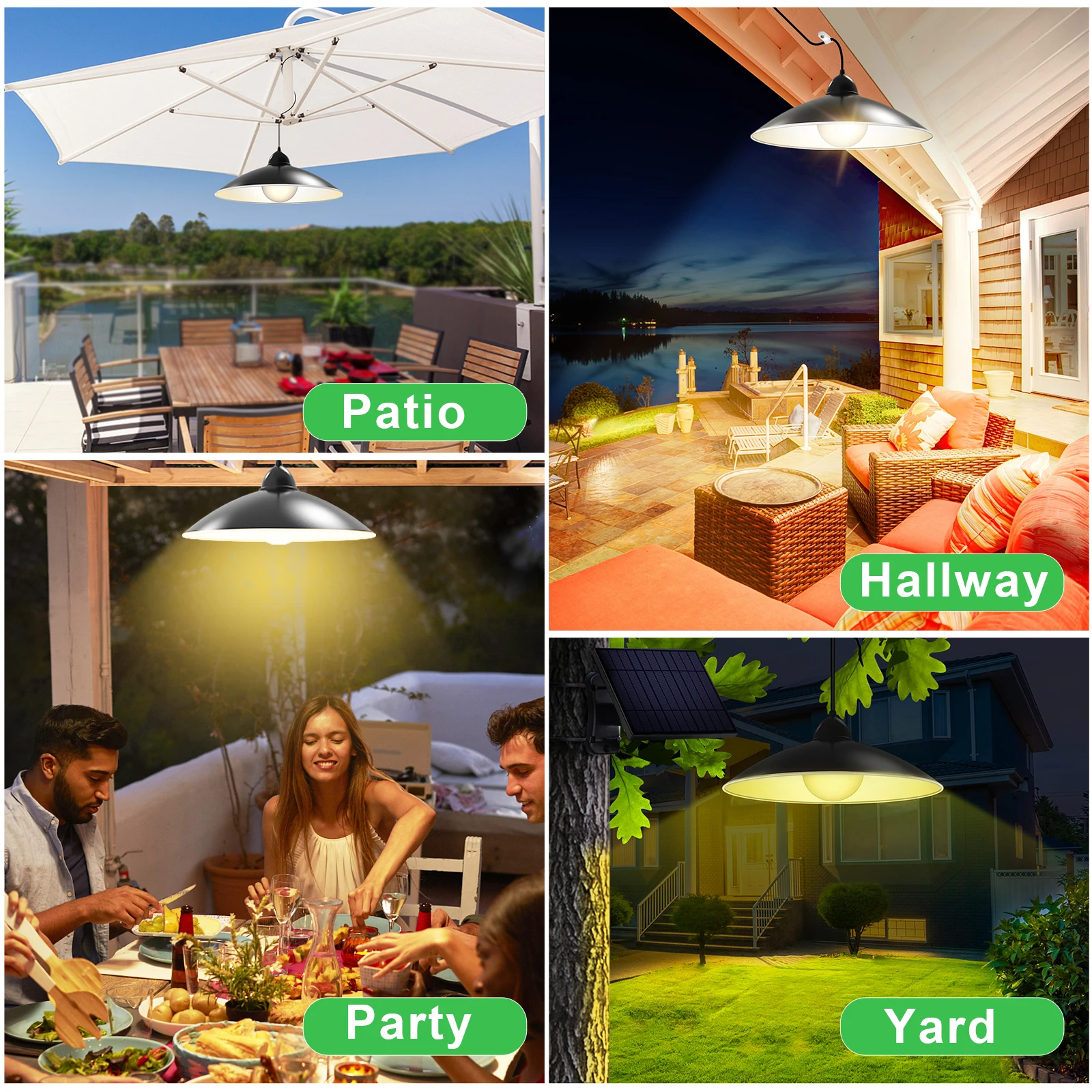 Garden PatioSolar Pendant Lights Super Bright Chandelier IP65 Waterproof Solar Lamp with A Remote Control solar lights outdoor image 6