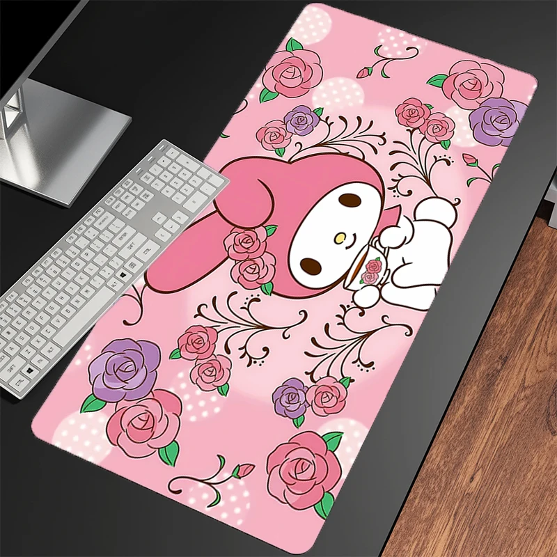 لوحة ماوس ماي ميلودي HD Print Edge White Anime Gamer Computer HD Mousepad Gaming Accessories Tablet Varmilo لوحة المفاتيح Mausepad