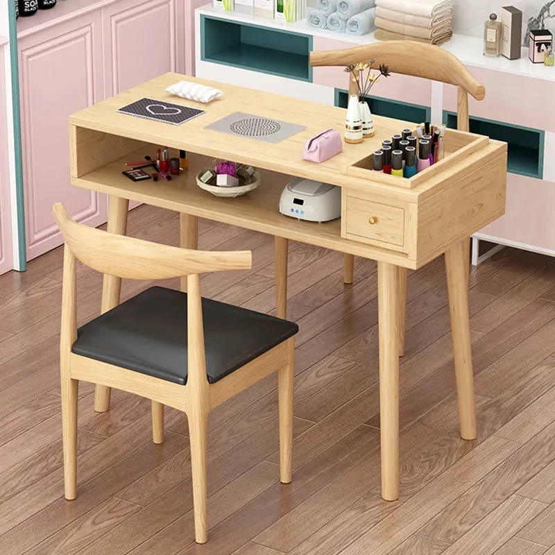 Artist Manicure Dressing Reception Desks Wooden Nail Tables Durable Mesa Manicura Salon Furniture