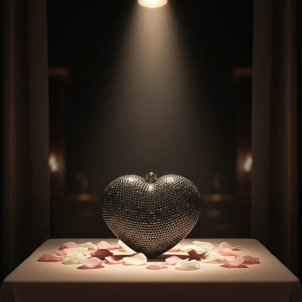 High Stand Crystal Bag Heart-shaped Diamond Evening Clutch Bag Women Luxurious Slow-diamond Banquet Dress Dinner Bag Alloy 14 cm view 3