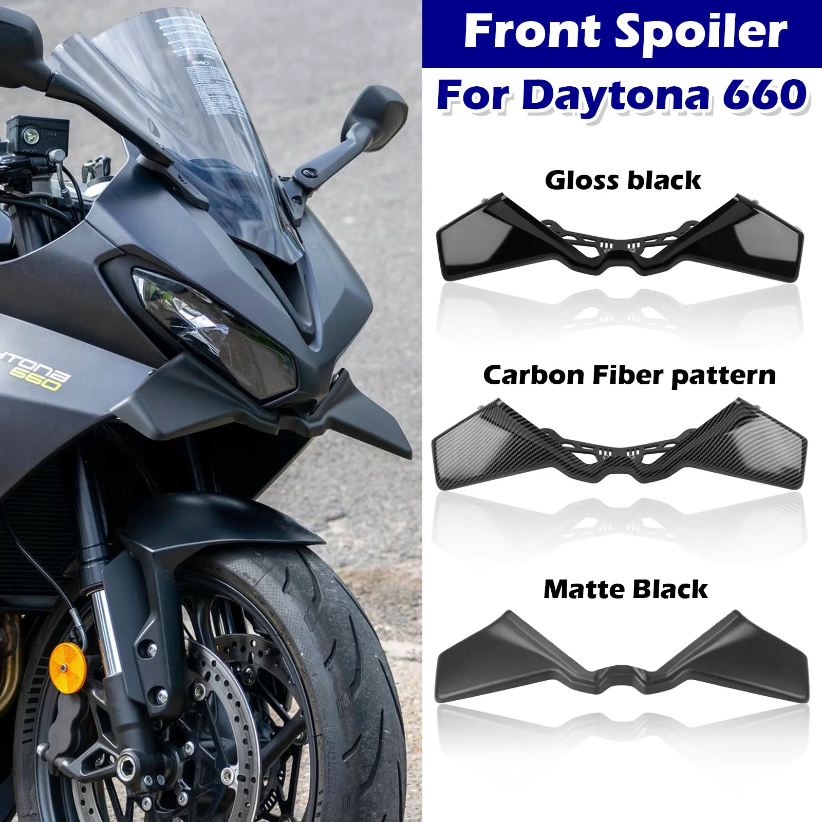 For Daytona 660 2025 Daytona660 2024New Motorcycle Side Spoiler Fixed Wing Aerodynamic Winglet Front Fairing Spoiler DAYTONA 660