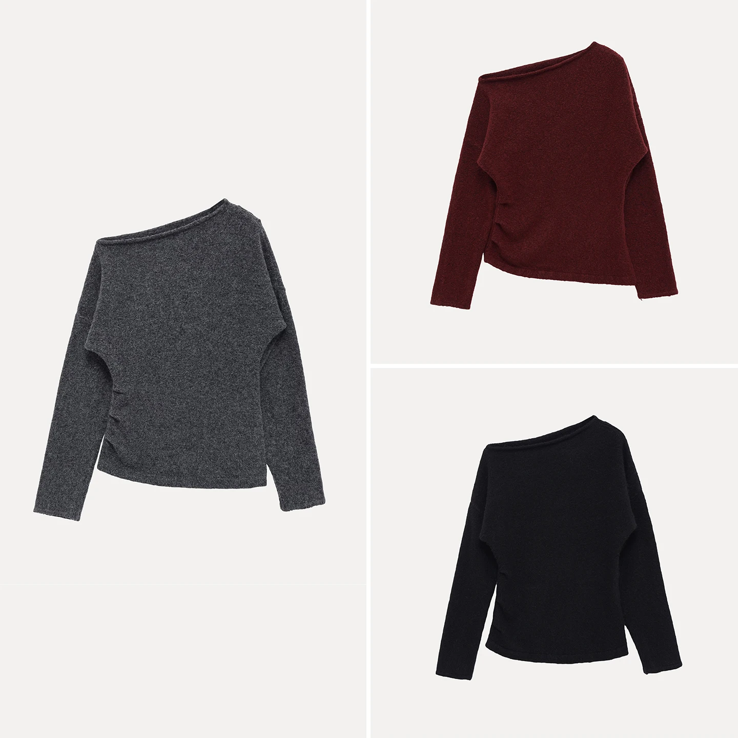 

Осенняя коллекция 2025: Новая женская повседневная модная вязаная кофта с отворотами на плечах, свободного кроя, с длинными рукавами, для ежедневной носки