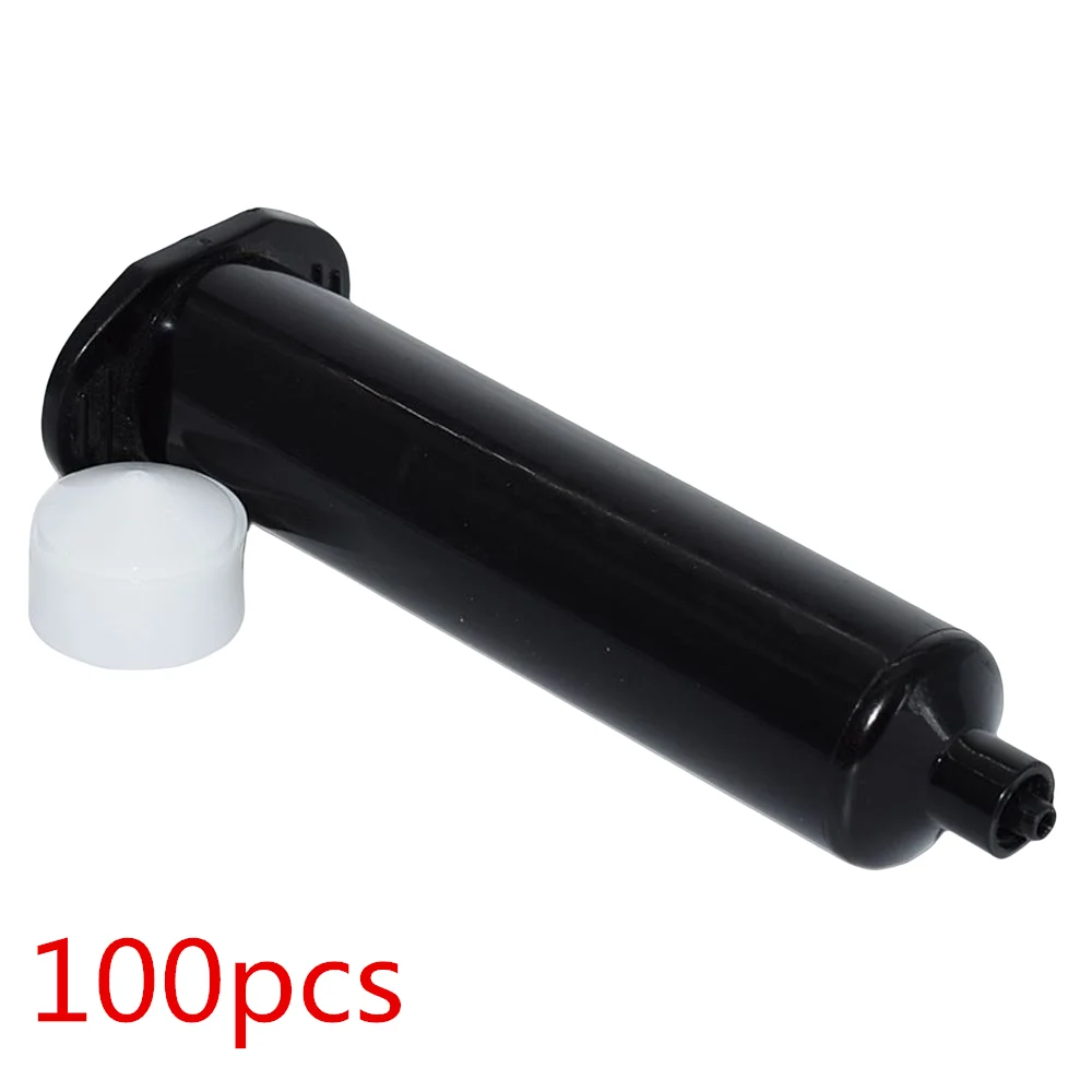 

100 Pieces 30cc Dispensing Syringe Barrels 30ml Glues Adhesives Dispenser Industrial Syringes Black Tube with Syringe Stopper