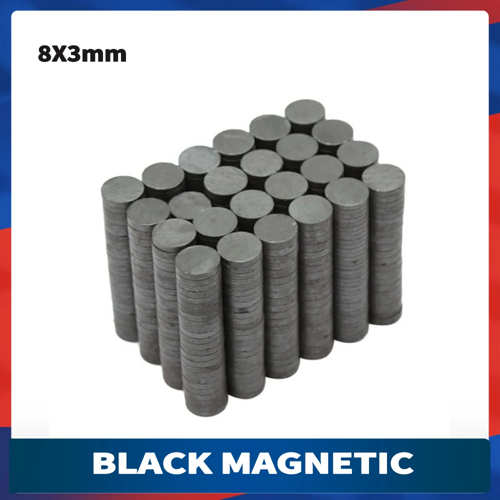 

8x3 Black Magnets Round Ferrite Magnet Strong Magnetic High Strength Refrigerator DIY Black Ferrite Magnet Patch 8x4mm 8x2 8x6