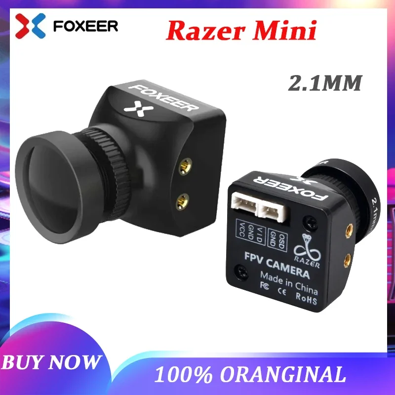 22*22mm Foxeer Razer Mini HD 5MP 2.1mm M12 1200TVL PAL NTSC Switchable 4ms Latency FPV Camera 2-6S for FPV Racing Drone DIY