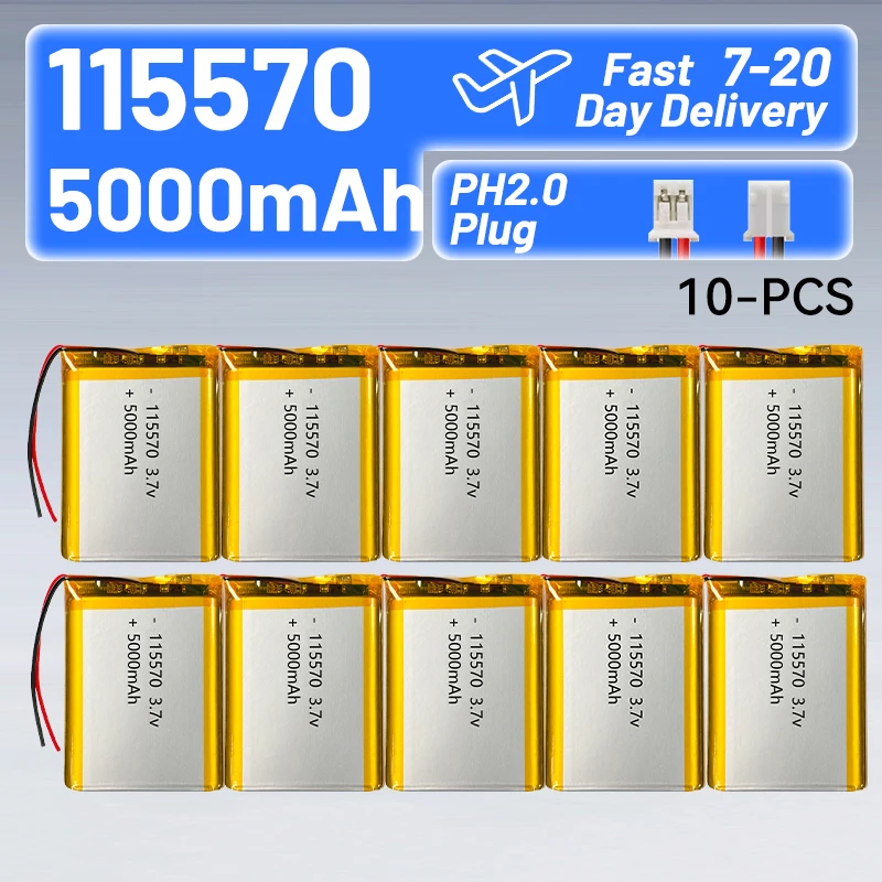 115570 5000mAh 3.7V Rechargeable Polymer Lithium Batteries for 8 Inch 9 Inch MID Tablet Smartphone Accessory Battery