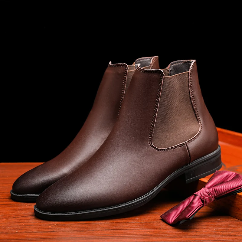 

Winter Men Business Boots European American Casual Comfortable and Fashionable Brand Formal Leather Boots Gentleman Boots Men