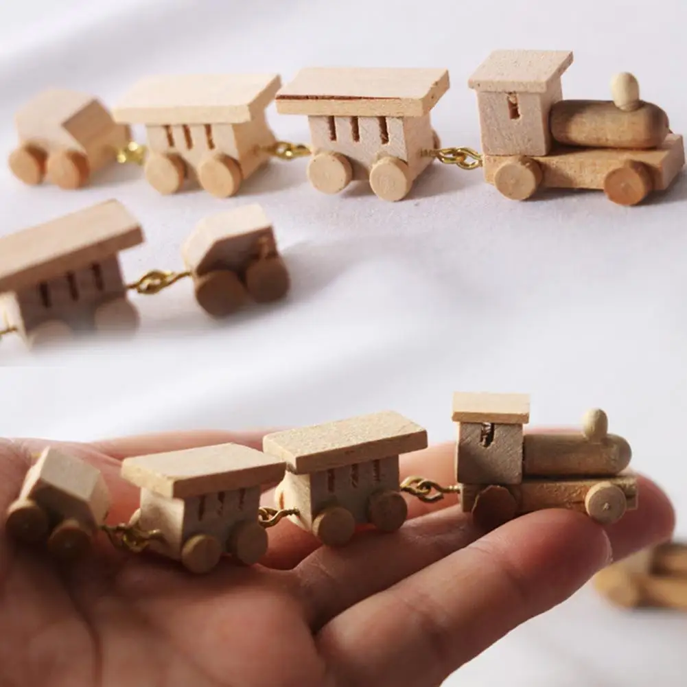 

Small Size Wood Train Model Delicate Craft Lovely Wooden Train Toy Wooden Train Model Figure