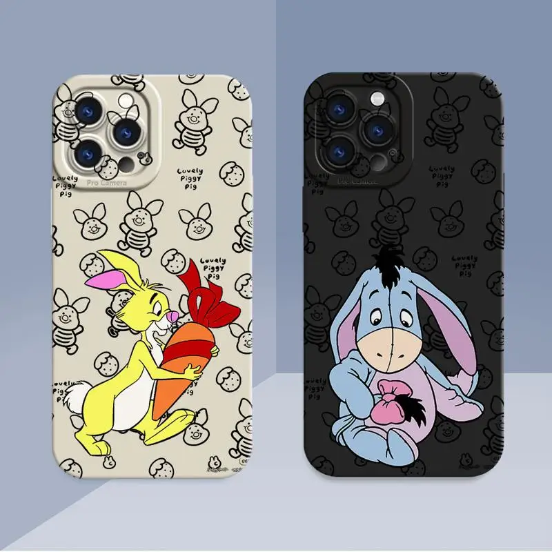 Rabbit Eeyore Mama Heffalump Piglet Kanga Angel Eyes Phone Case for iPhone 15 14 Plus 13 12 11 Pro Max Soft Silicone