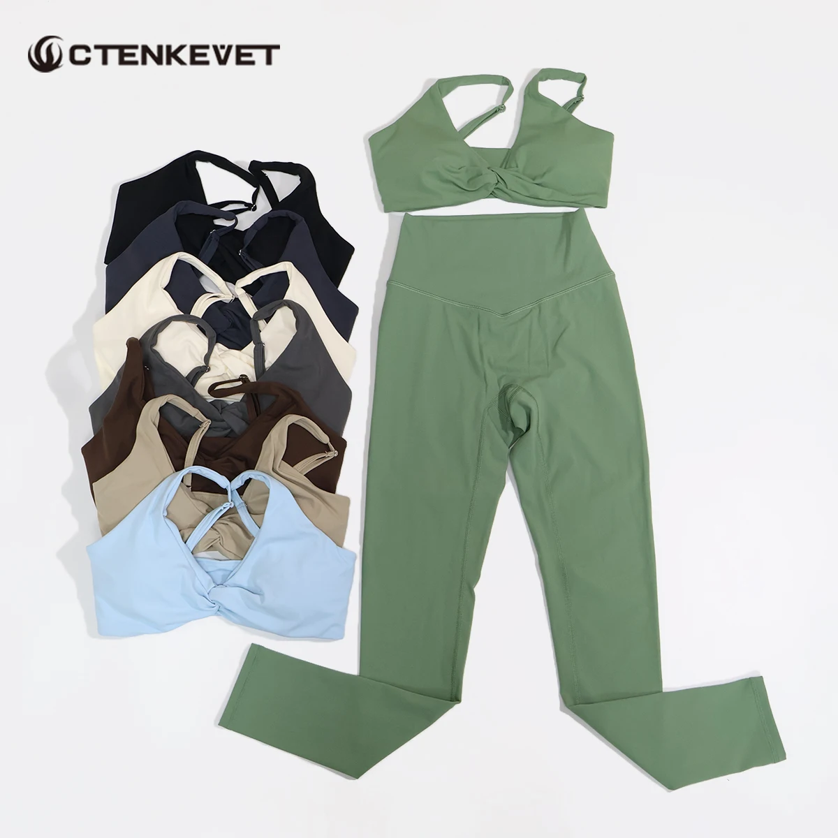 Conjunto Deportivo de Dos Piezas para Mujer, Top Deportivo Cruzado, Ropa Deportiva para Yoga y Gimnasio, Traje Deportivo Femenino, Ropa Deportiva de Yoga para Mujer