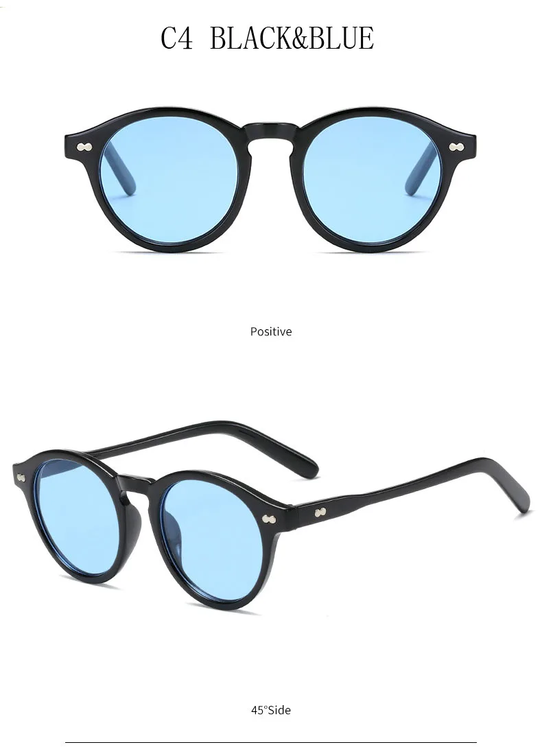 Vintage Runde Sonnenbrille Frauen Kleine Rahmen Sonnenbrille Für Männer Marke Designer Brillen UV400 – Detail 8