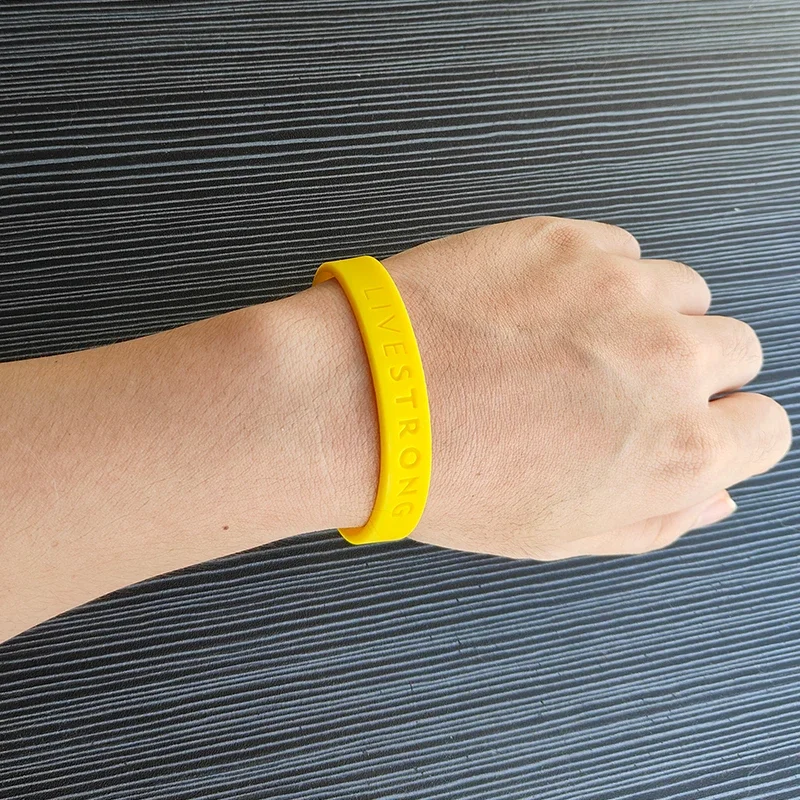30pcs LiveStrong Inspiring Sports Silicone Bracelet Engraved Fonts Wristbands Men Women Rubber Band  Encouraging Accessories