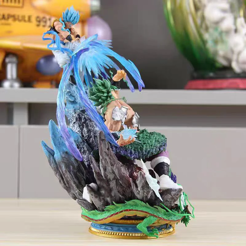 Anime Dragon Ball Broly figurki GK Gogeta VS Broly figurki 20cm kolekcja pcv Model ozdoba zabawki zabawki peryferyjne