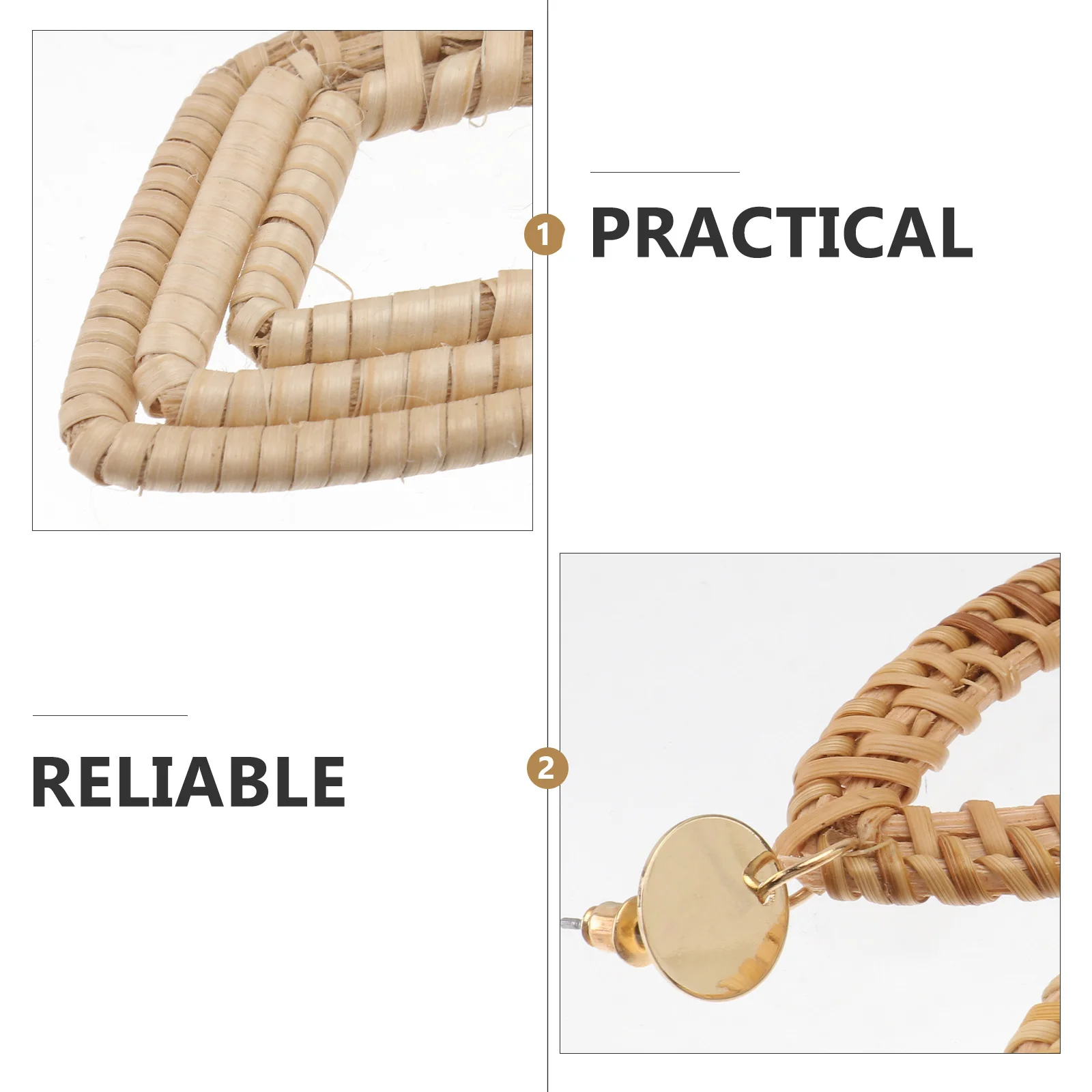 

Vines Woven Earrings Rattan Geometric Dangle Stud Women Girls Wood Jewelry Reusable Performance Dance Party